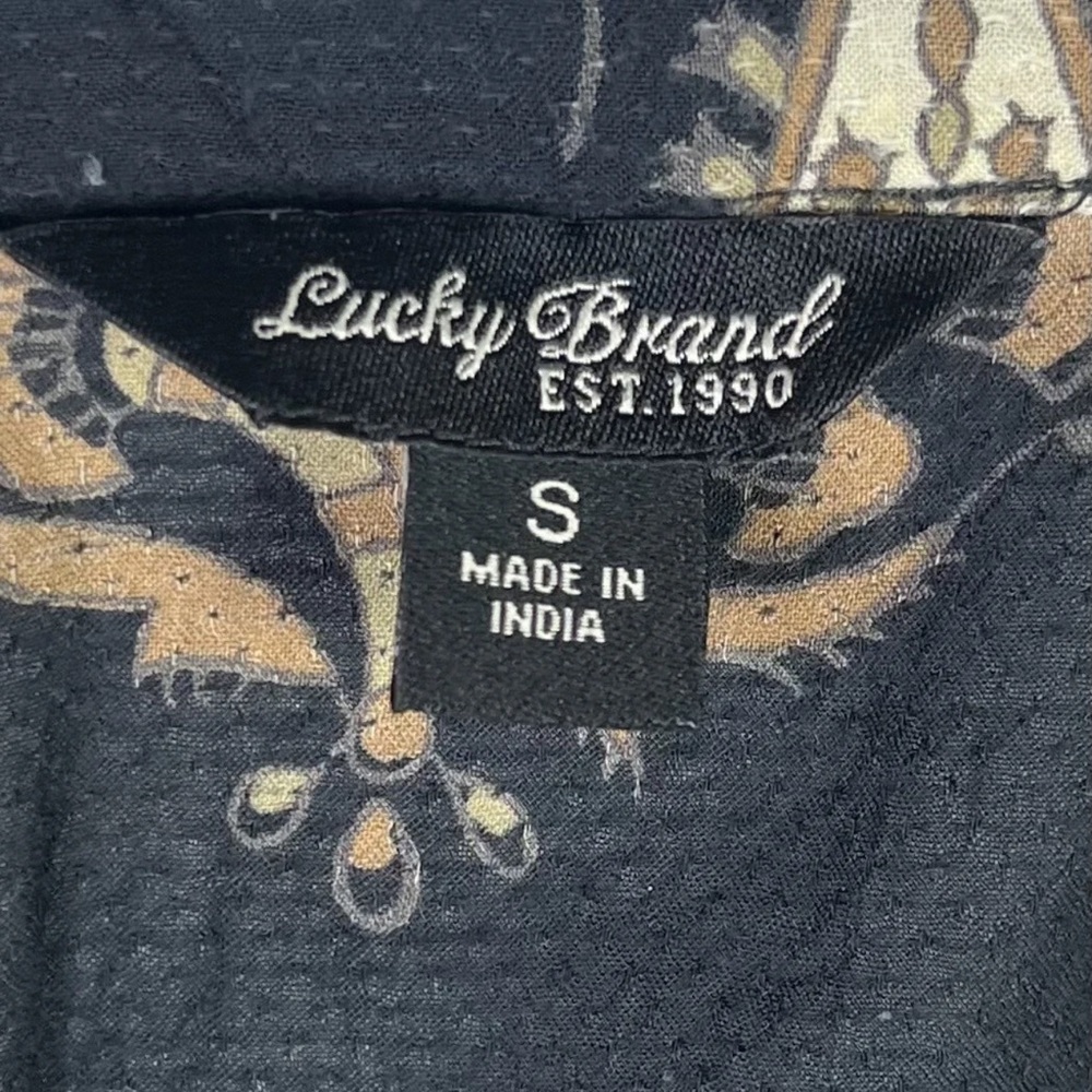 Lucky Brand Tunic Top Women’s Small Tie Bottom Long Sleeve Button Up - Picture 3 of 7